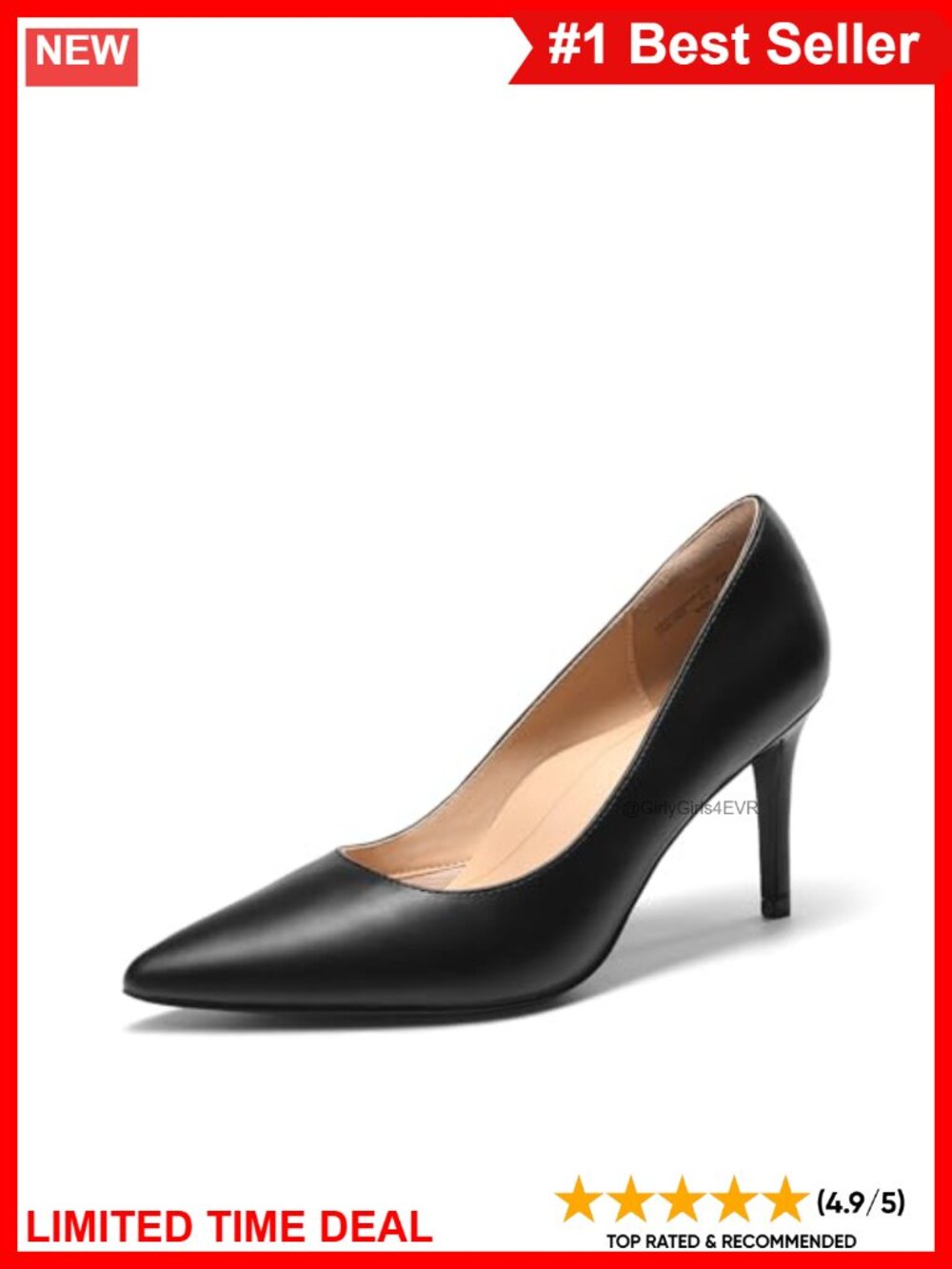 Pointed Toe Stiletto Heels Closed Toe Faux Leather Pumps for Work